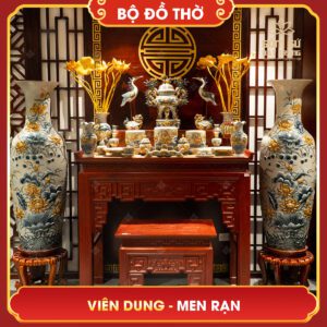 Bộ đồ thờ men rạn Viên Dung