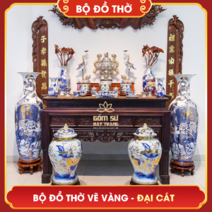 Bộ đồ thờ vẽ vàng Đại Cát