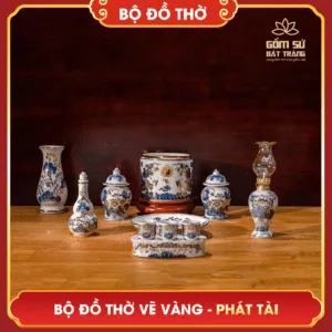 Bộ đồ thờ vẽ vàng Phát Tài