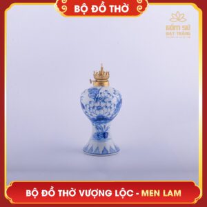 Bộ đồ thờ men lam Vượng Lộc bo do tho vuong loc men lam 23