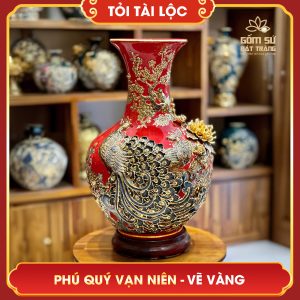Tỏi tài lộc vẽ vàng Phú Quý Vạn Niên H62 dáng loe toi tai loc ve vang phu quy van nien h62 dang loe 20