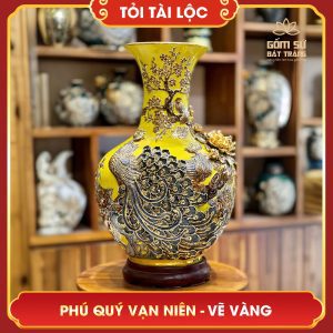 Tỏi tài lộc vẽ vàng Phú Quý Vạn Niên H62 dáng loe toi tai loc ve vang phu quy van nien h62 dang loe 22
