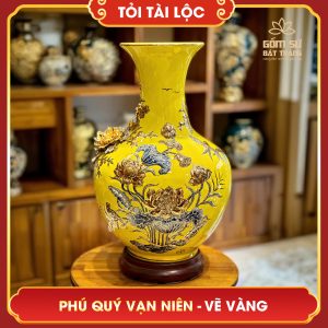 Tỏi tài lộc vẽ vàng Phú Quý Vạn Niên H62 dáng loe toi tai loc ve vang phu quy van nien h62 dang loe 23