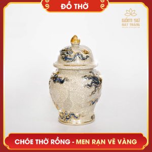 Chóe thờ Rồng men rạn vẽ vàng choe tho rong men ran ve vang 8
