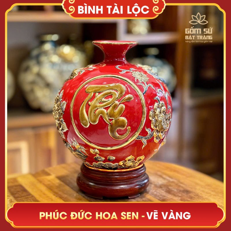 binh tai loc phuc duc hoa sen ve vang 25