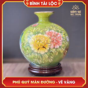 Bình tài lộc vẽ vàng Phú Quý Mãn Đường H26 binh tai loc ve vang phu quy man duong h26 12