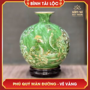 Bình tài lộc vẽ vàng Phú Quý Mãn Đường H26 binh tai loc ve vang phu quy man duong h26 2