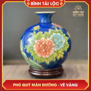 Bình tài lộc vẽ vàng Phú Quý Mãn Đường H26 binh tai loc ve vang phu quy man duong h26 9