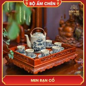 Bộ ấm chén men rạn cổ bo am chen men ran co 4