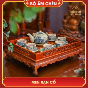 Bộ ấm chén men rạn cổ bo am chen men ran co 7