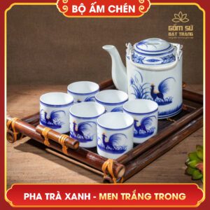 bo am chen pha tra xanh men trang trong 4