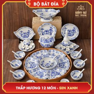 Bộ bát đĩa thắp hương 12 món bo bat dia thap huong 12 mon 4