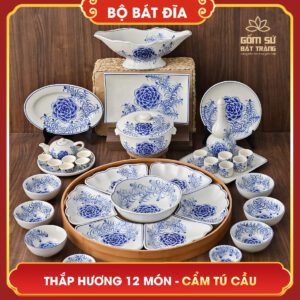 Bộ bát đĩa thắp hương 12 món bo bat dia thap huong 12 mon 7