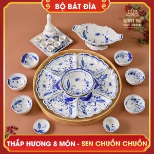 Bộ bát đĩa thắp hương 8 món bo bat dia thap huong 8 mon 5