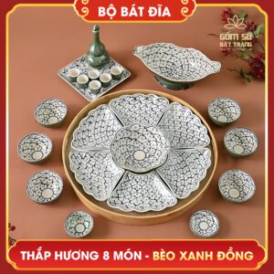 Bộ bát đĩa thắp hương 8 món bo bat dia thap huong 8 mon 9