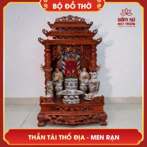 Bộ đồ thờ men rạn Thần Tài Thổ Địa