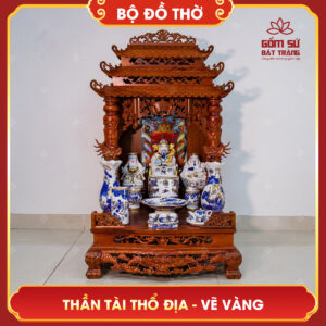 Bộ đồ thờ vẽ vàng Thần Tài Thổ Địa