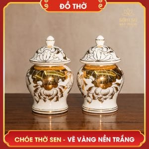 choe tho hoa sen ve vang nen trang 3