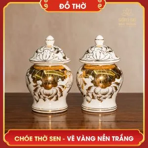 choe tho hoa sen ve vang nen trang 3