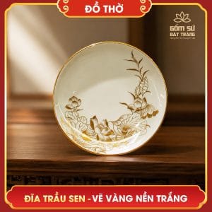 dia trau hoa sen ve vang nen trang 2
