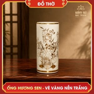 ong huong hoa sen ve vang nen trang 3