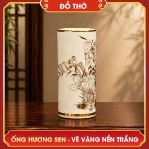 ong huong hoa sen ve vang nen trang 4