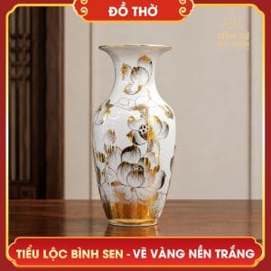 tieu loc binh hoa sen ve vang nen trang 2
