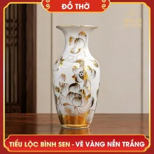 tieu loc binh hoa sen ve vang nen trang 2