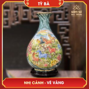 Tỳ bà hút lộc vẽ vàng Nhị Cảnh H55 ty ba hut loc ve vang nhi canh h55 3