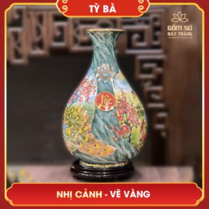 Tỳ bà hút lộc vẽ vàng Nhị Cảnh H55 ty ba hut loc ve vang nhi canh h55 4