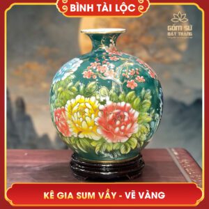 Bình tài lộc vẽ vàng Kê Gia Sum Vầy H30 binh tai loc ve vang ke gia sum vay h30 5