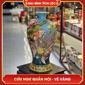Mai bình tích lộc vẽ vàng Cửu Ngư Quần Hội H70 mai binh tich loc ve vang cuu ngu quan hoi h70 4