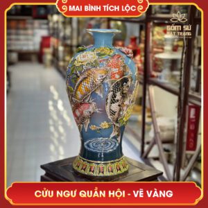 Mai bình tích lộc vẽ vàng Cửu Ngư Quần Hội H70 mai binh tich loc ve vang cuu ngu quan hoi h70 5