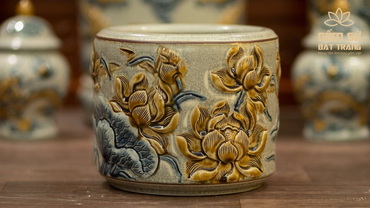 Bộ đồ thờ men rạn Đại Cát bo do tho men ran gom su bat trang 26