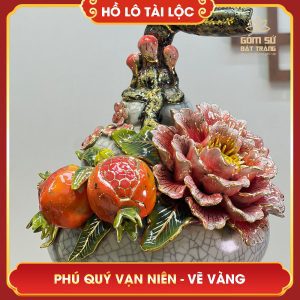Hồ lô tài lộc vẽ vàng Phú Quý Vạn Niên H110 ho lo tai loc ve vang phu quy van nien h110 8