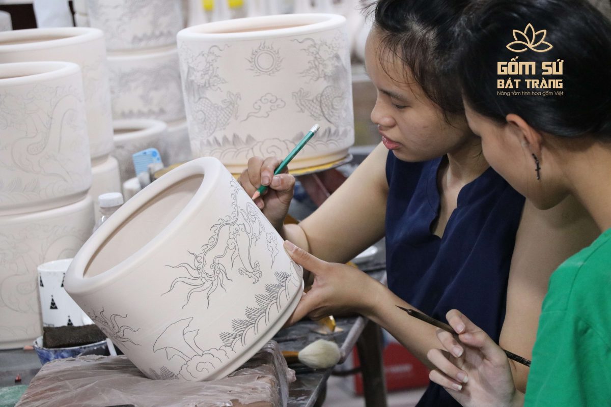 Bộ đồ thờ men lam Đại Cát bo do tho men lam 10