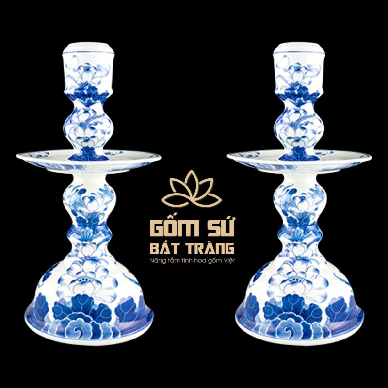 Bộ đồ thờ men lam Đại Cát bo do tho men lam 17