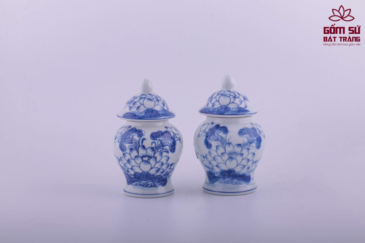 Bộ đồ thờ men lam Đại Cát bo do tho men lam 22