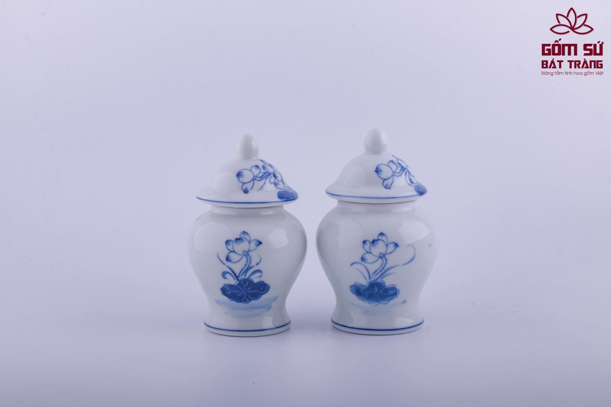 Bộ đồ thờ men lam Đại Cát bo do tho men lam 23