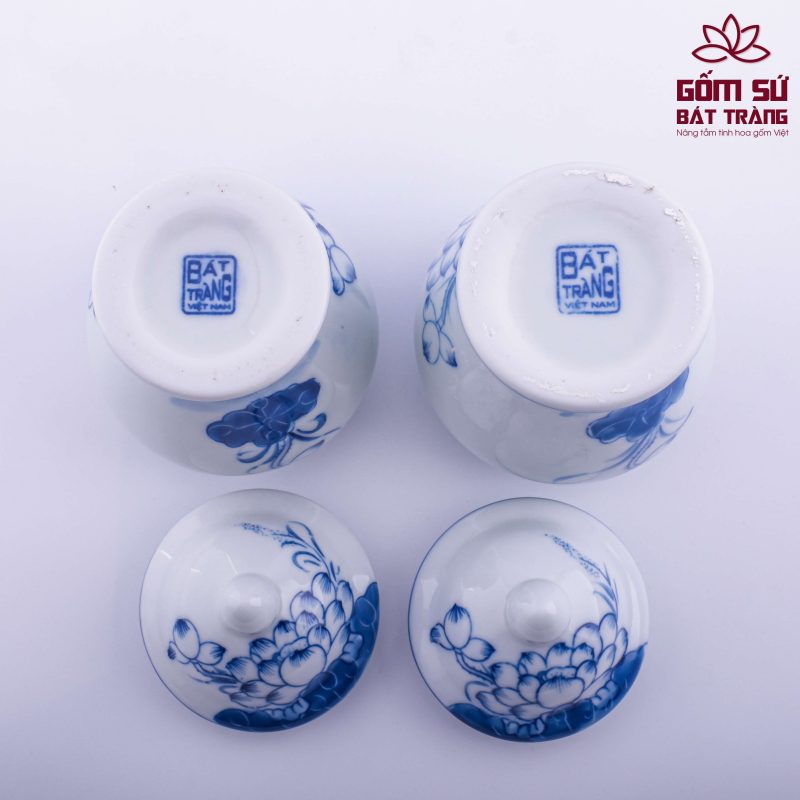 Bộ đồ thờ men lam Đại Cát bo do tho men lam 25