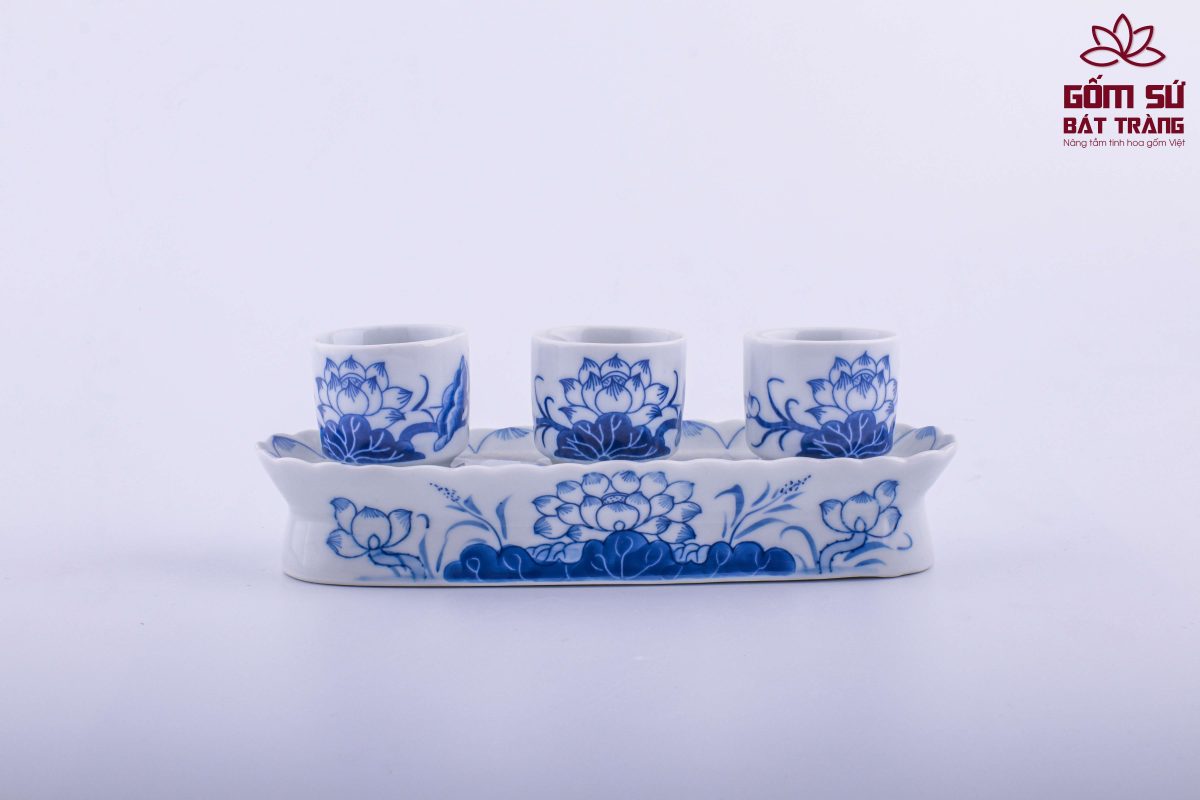 Bộ đồ thờ men lam Đại Cát bo do tho men lam 31