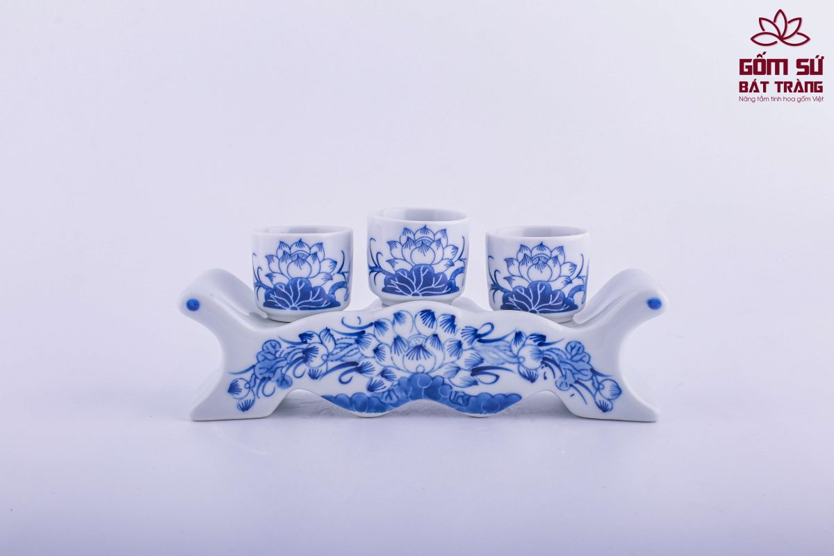 Bộ đồ thờ men lam Đại Cát bo do tho men lam 32