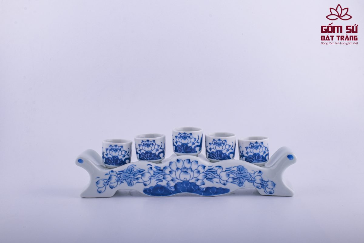 Bộ đồ thờ men lam Đại Cát bo do tho men lam 33