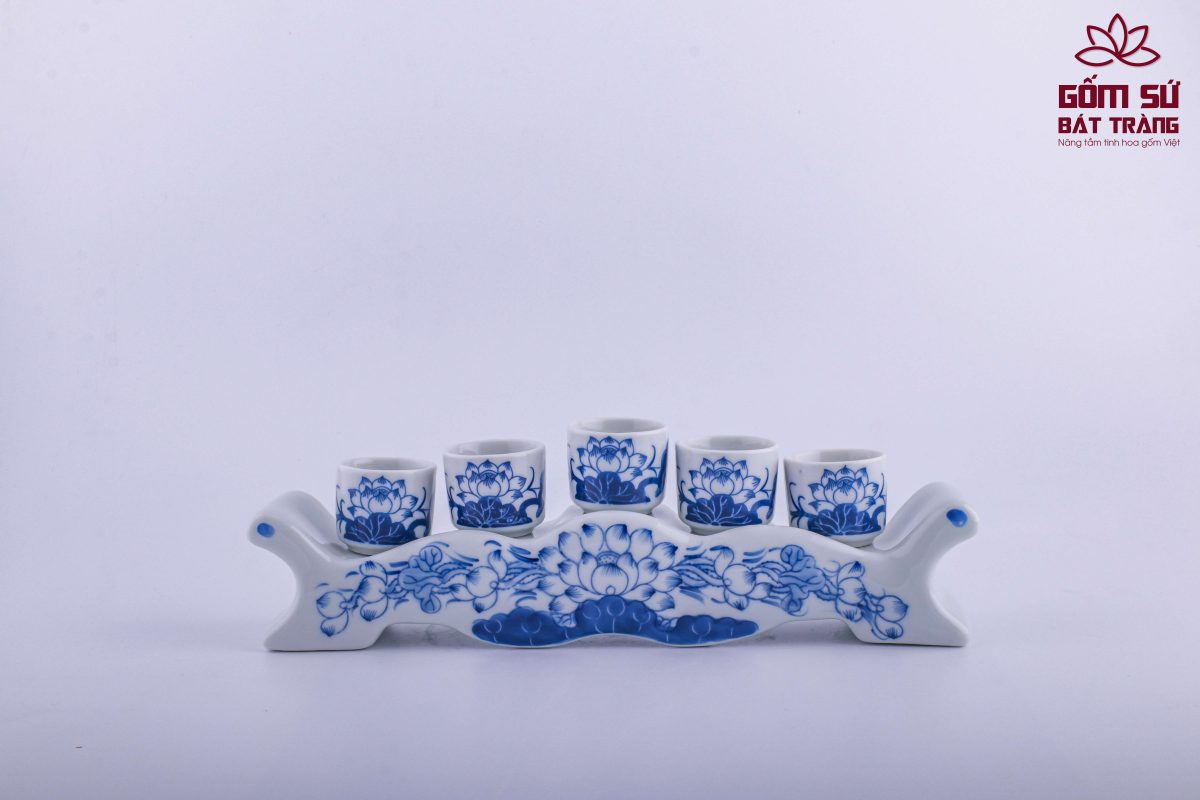 Bộ đồ thờ men lam Đại Cát bo do tho men lam 34