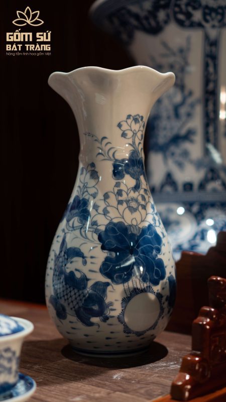 Bộ đồ thờ men lam Đại Cát bo do tho men lam 36