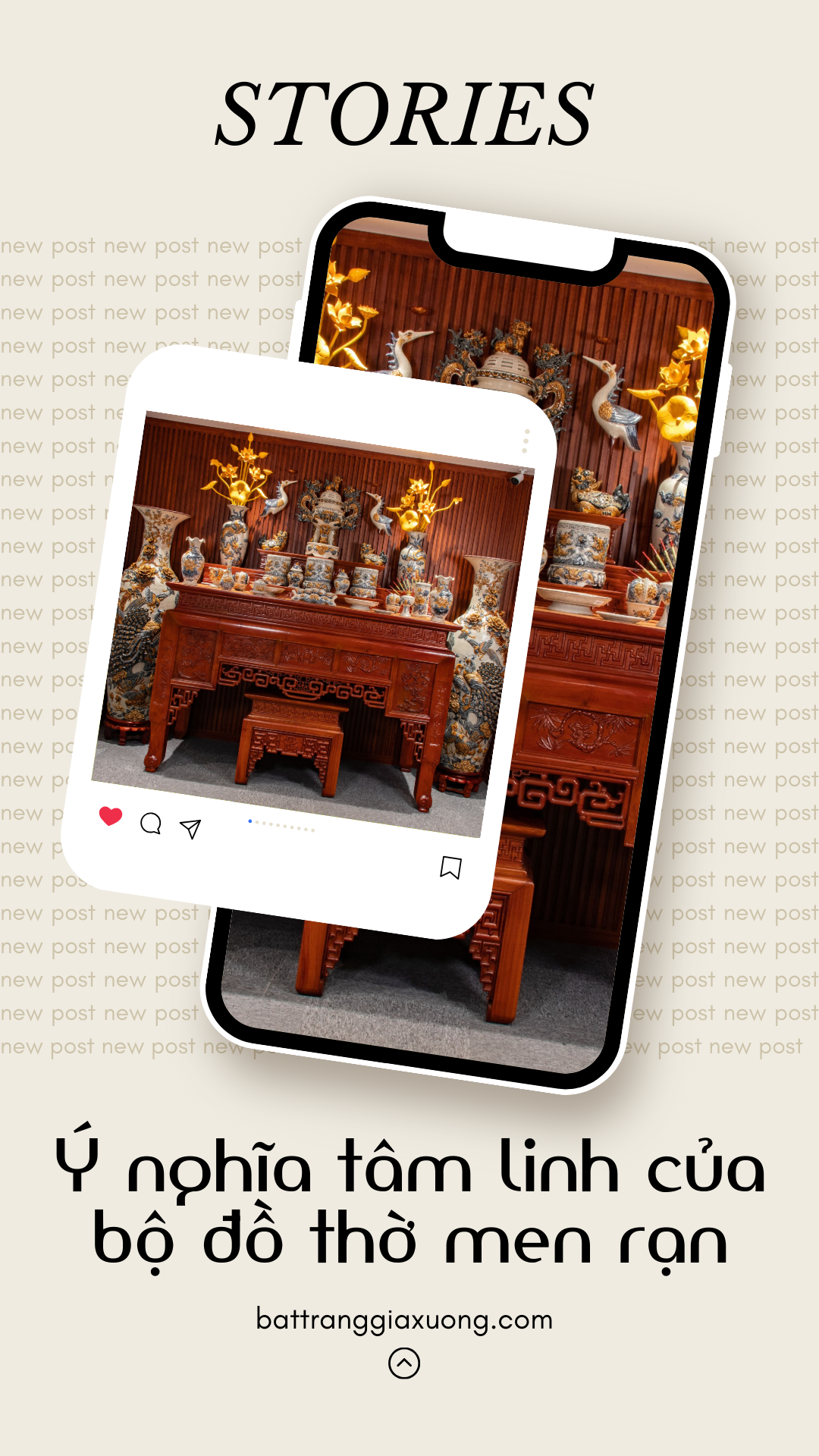 Ý nghĩa tâm linh của bộ đồ thờ men rạn