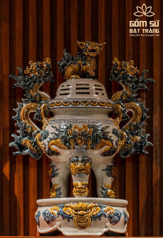Bộ ngũ sự bằng gốm sứ - Tinh hoa nghệ thuật không gian thờ bo ngu su bang su 1
