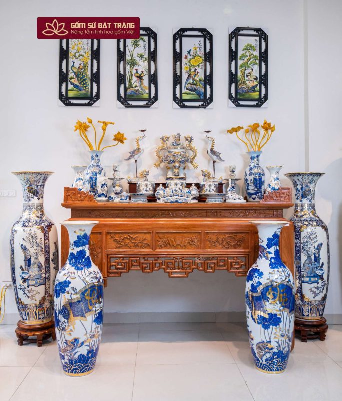 Bộ ngũ sự bằng gốm sứ - Tinh hoa nghệ thuật không gian thờ bo ngu su bang su 14