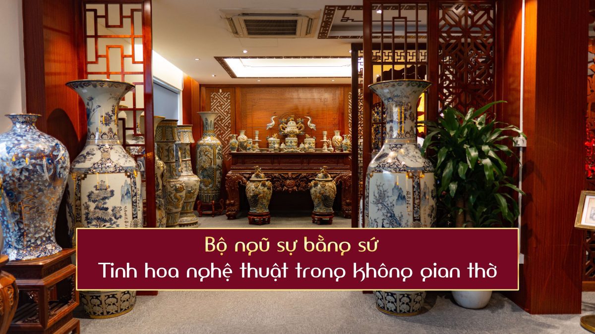 Bộ ngũ sự bằng gốm sứ - Tinh hoa nghệ thuật không gian thờ bo ngu su bang su 21