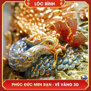 Lộc bình Phúc Đức men rạn vẽ vàng 3D loc binh phuc duc men ran ve vang 3d 10